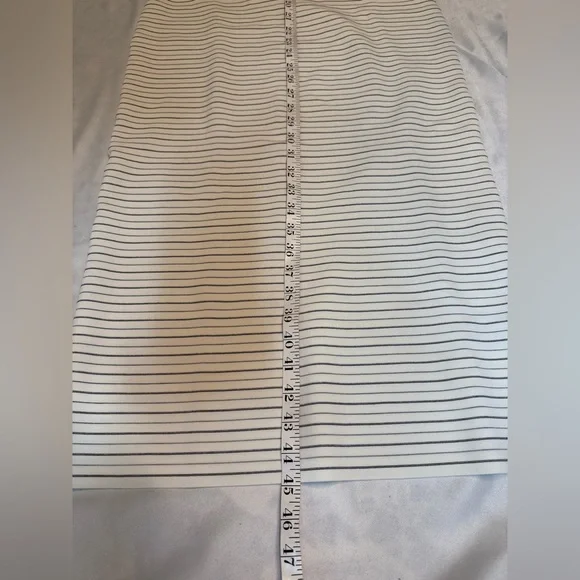 Theory Stripe Rib Dress in Ivory/Black Glossed‎ size large NWT - Picture 13 of 14